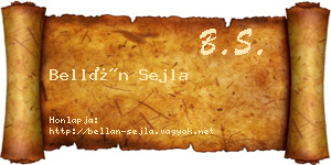 Bellán Sejla névjegykártya